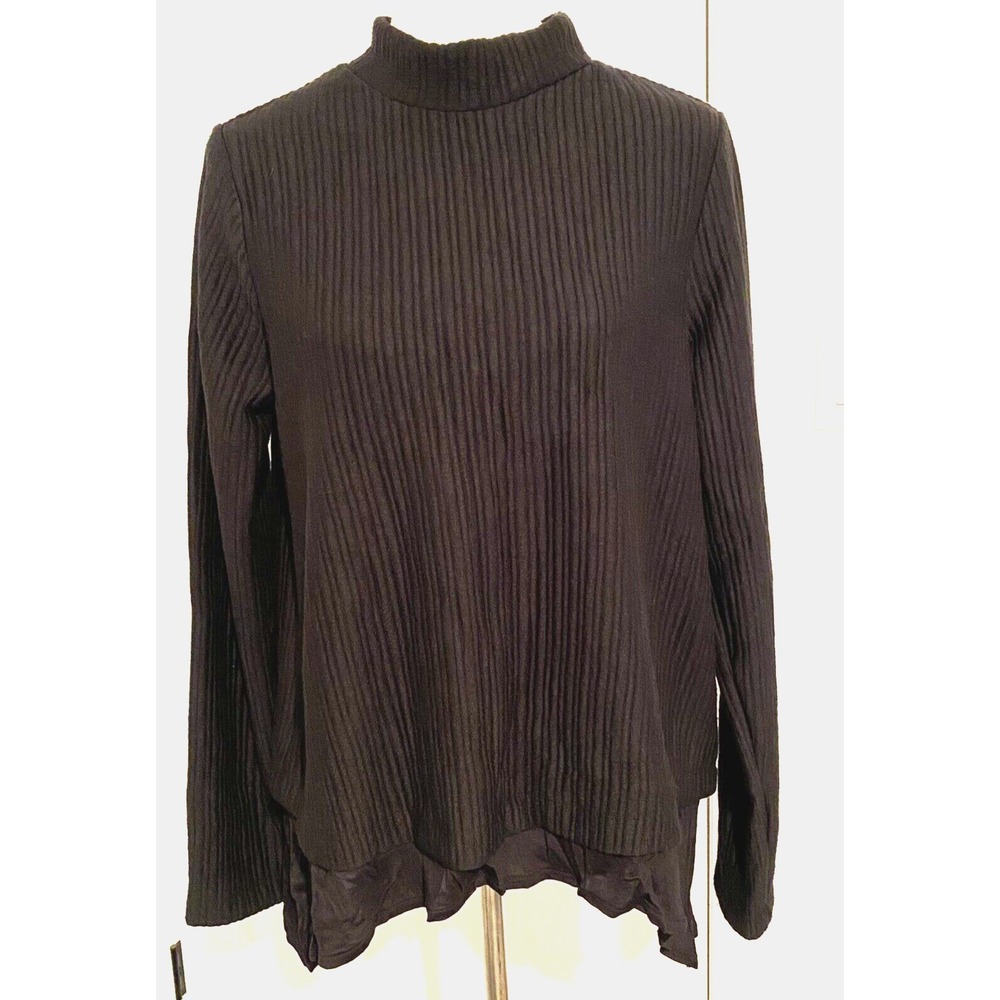 NWT‎ Simply Vera Women's L Black Sweater Pullover Long Sleeve Knit Cozy Casual
